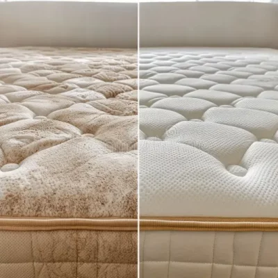 Deep mattress cleaning removing dust and allergens.